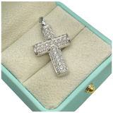 750 White Gold Natural Diamond Cross Pendant