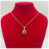 PT900 Natural Ruby & Diamond Necklace