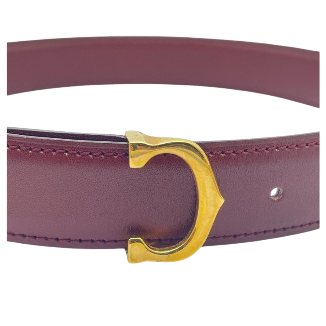 Cartier Must De Cartier Burgundy Leather Belt