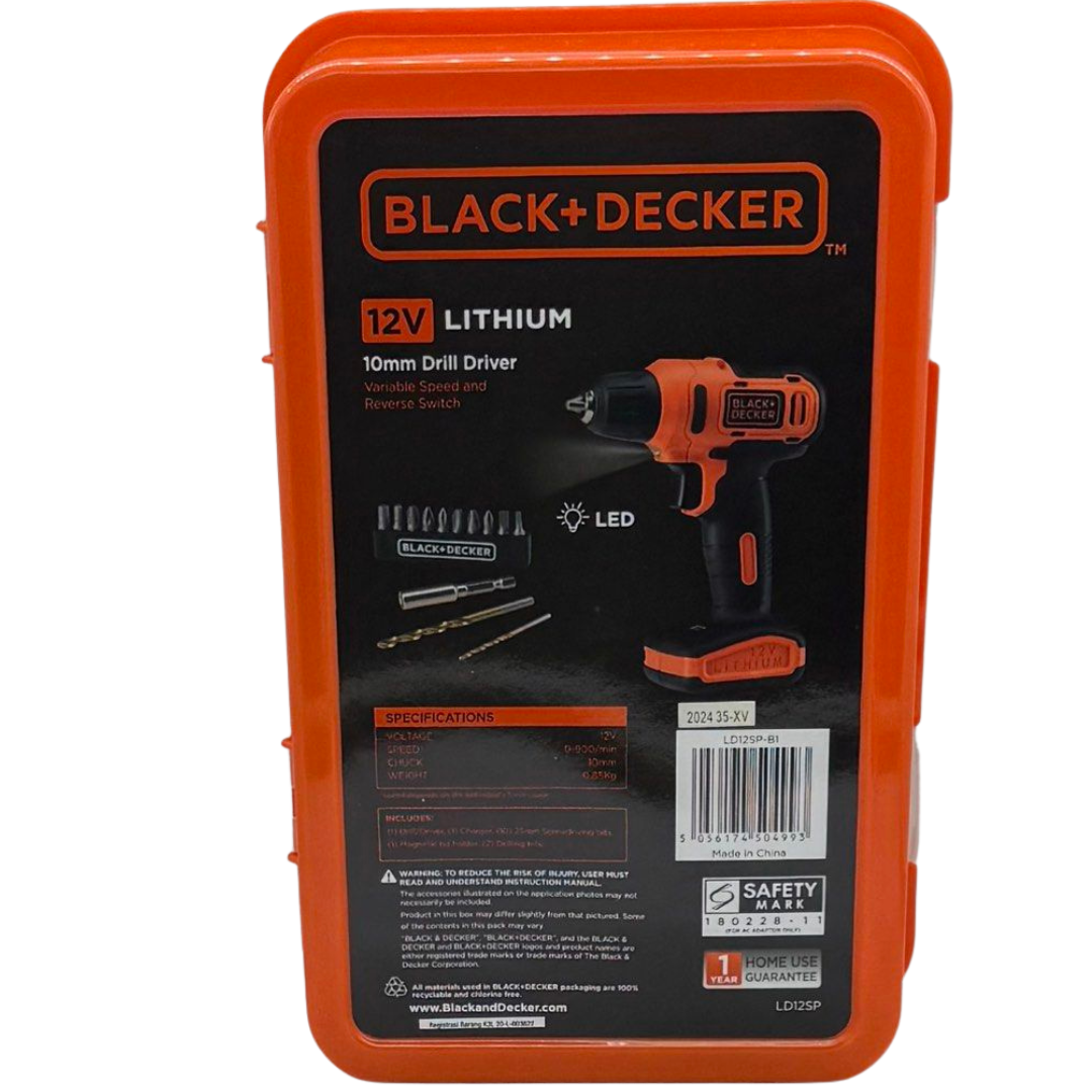 Black+Decker 12V Lithium Drill Driver Kit