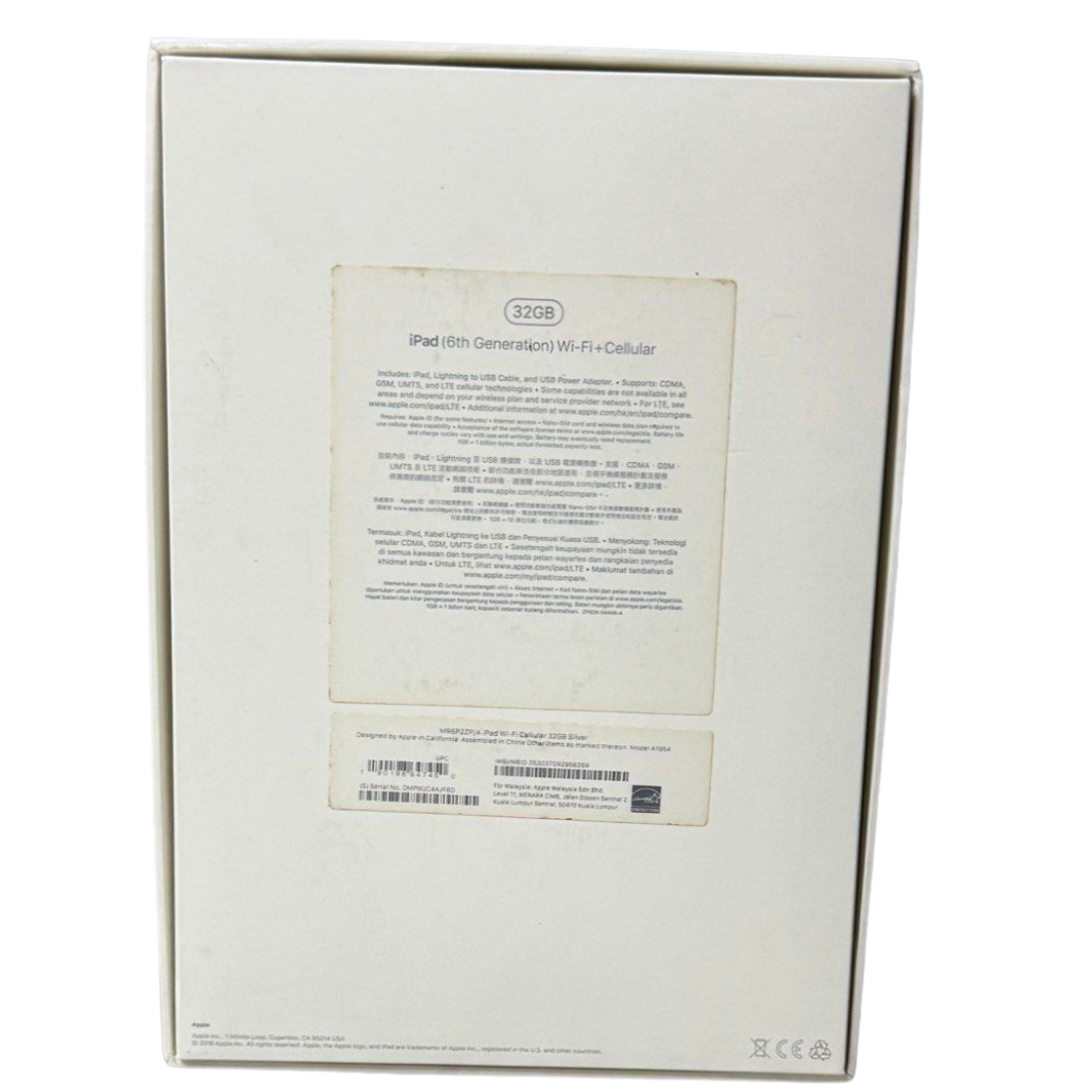 iPad -6th Gen -Wifi+ Cellular-32Gb/white/MR6P2ZP/A