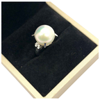 PT900 South Sea Pearl & Diamond Ring