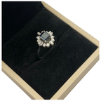 750 White Gold Natural Sapphire & Diamond Ring
