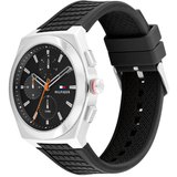Tommy Hilfiger Men's Quartz Black Silicone Strap Black Dial 44mm Watch 1791898