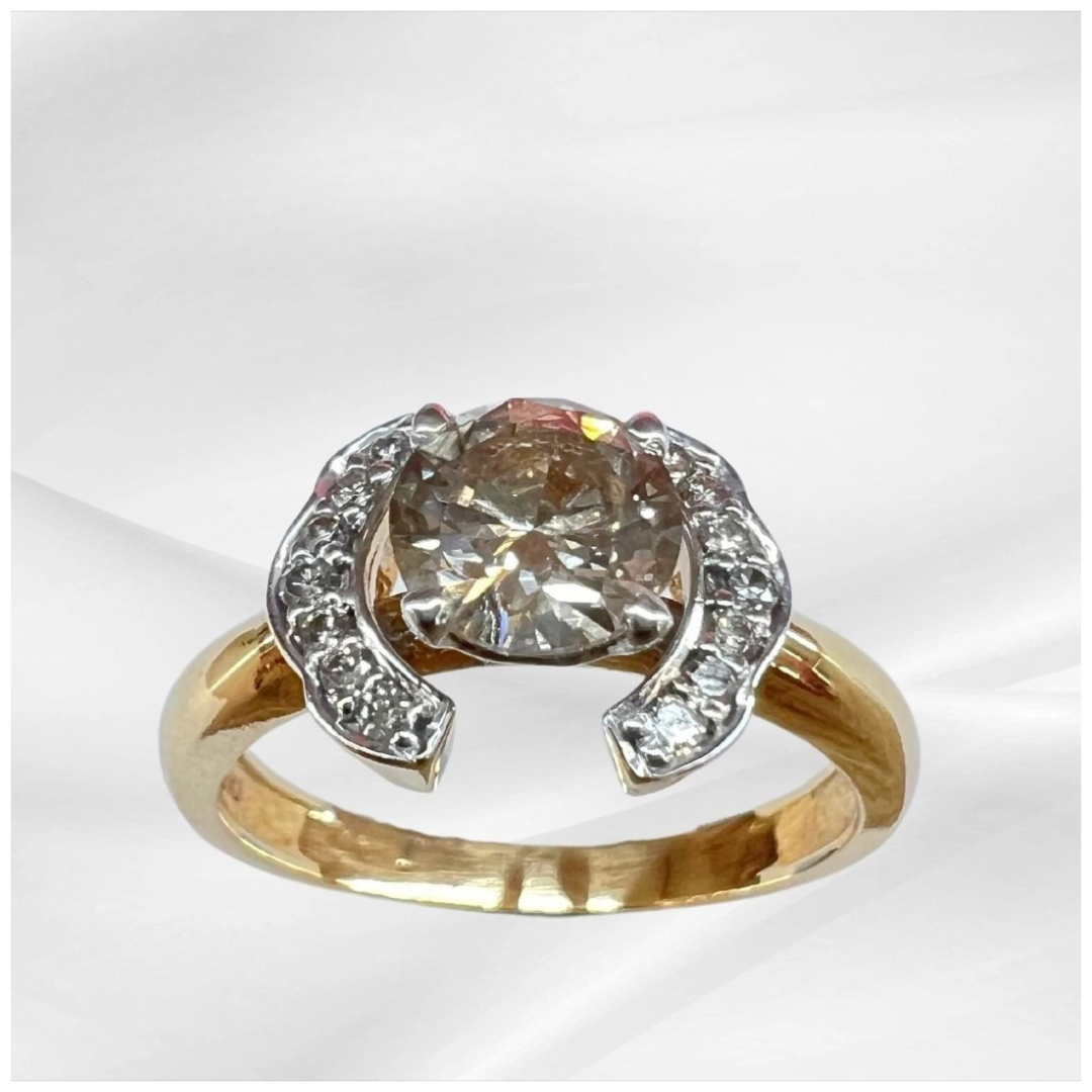 18K Yellow Gold Natural Diamond Ring
