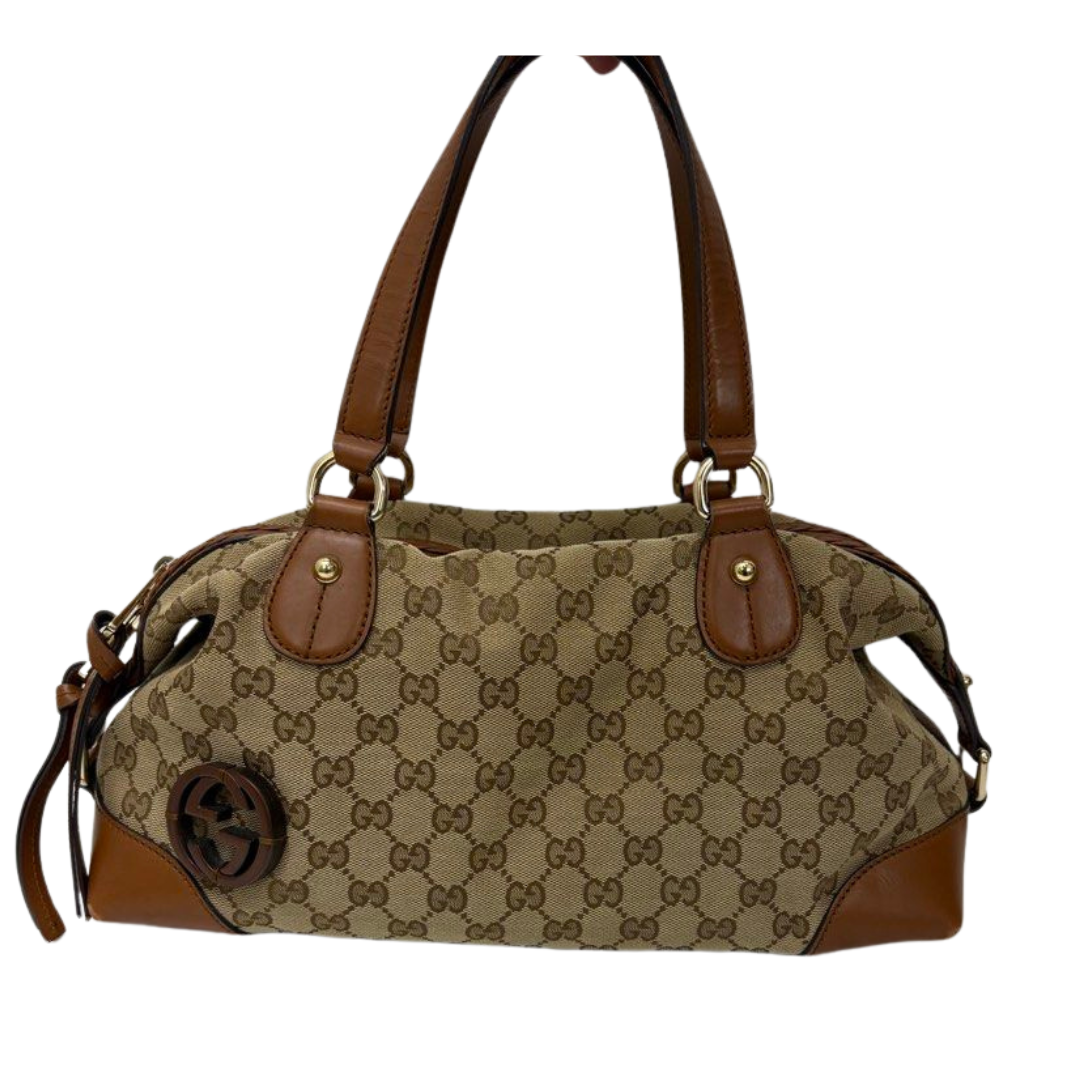 Gucci Brick Lane GG Canvas Boston Shoulder Bag