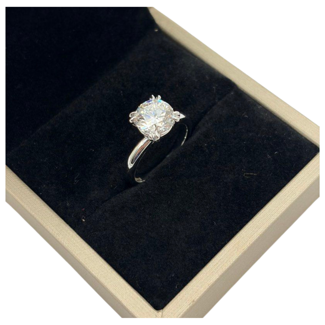 14K White Gold Lab-Grown Diamond Ring, D1=2.25 Main image