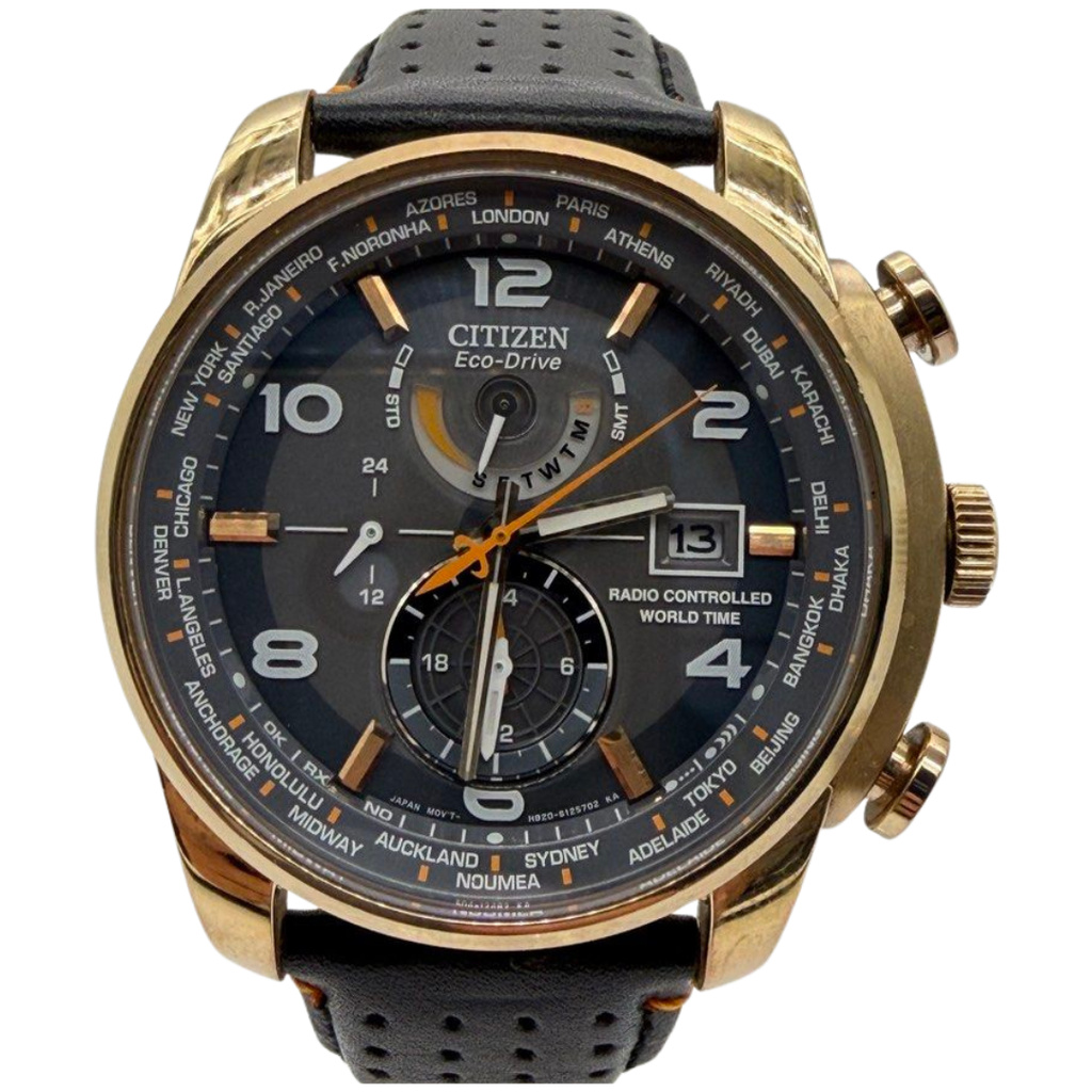 Citizen World Time AT9013-03H Radio Controlled Eco-Drive 43mm Black Dial Watch