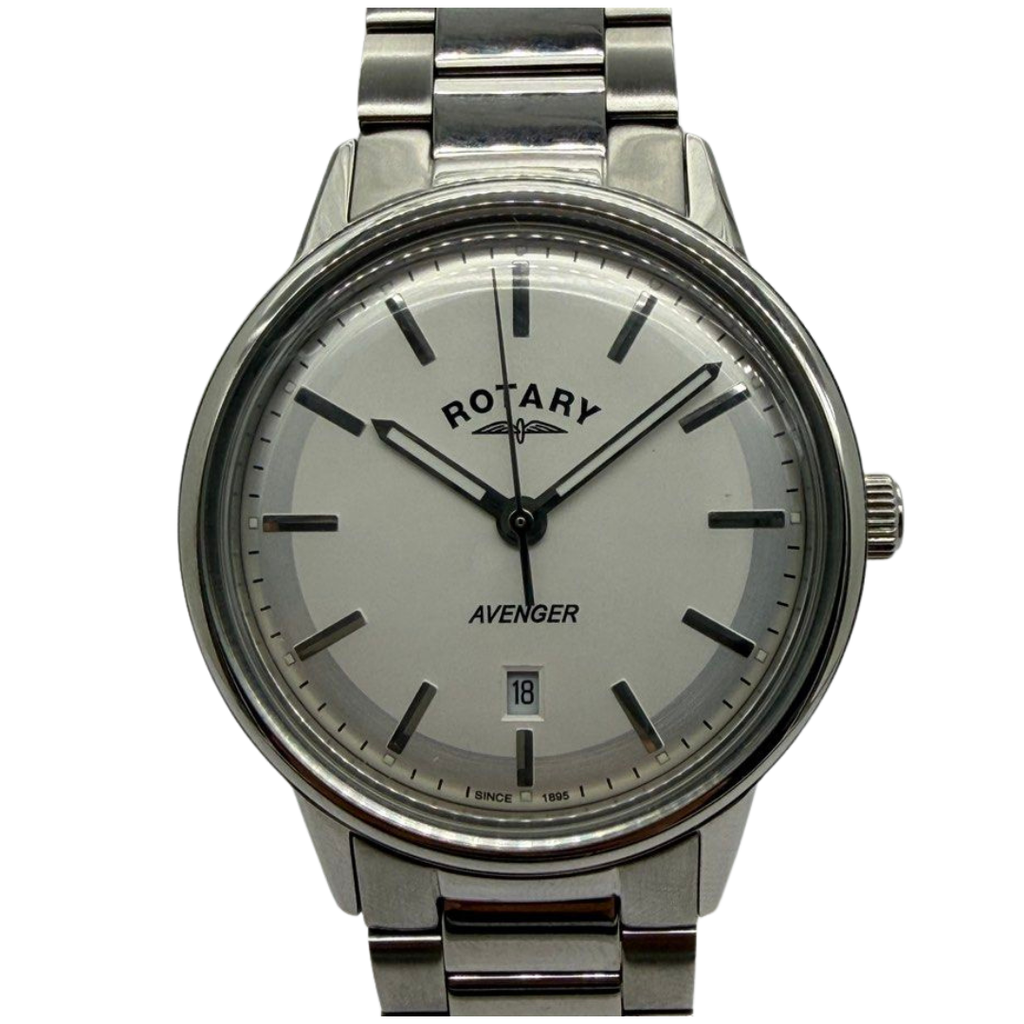 Rotary Avenger GB05340/02 38mm Quartz Silver Dial Steel Watch