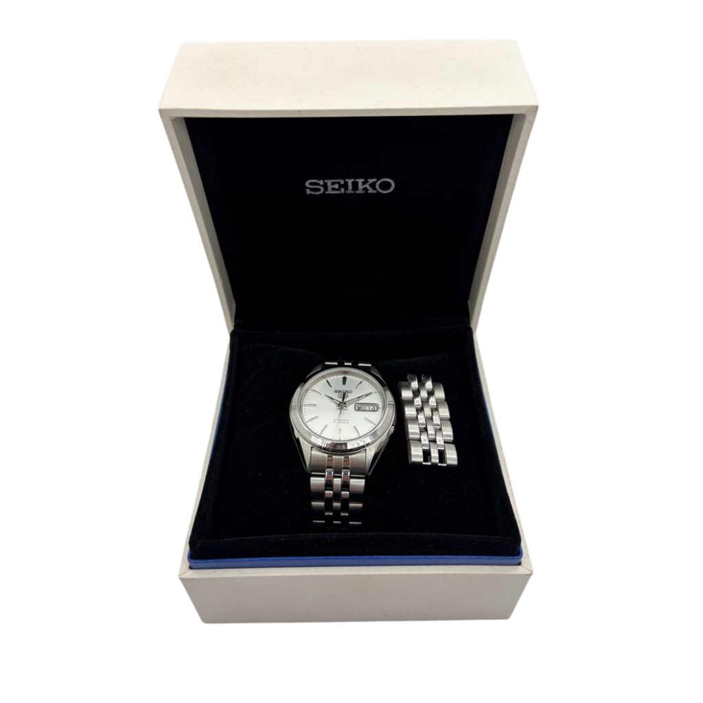Seiko 5 Sports 38mm Watch- Automatic/Silver Dial Watch/SNKL15K1