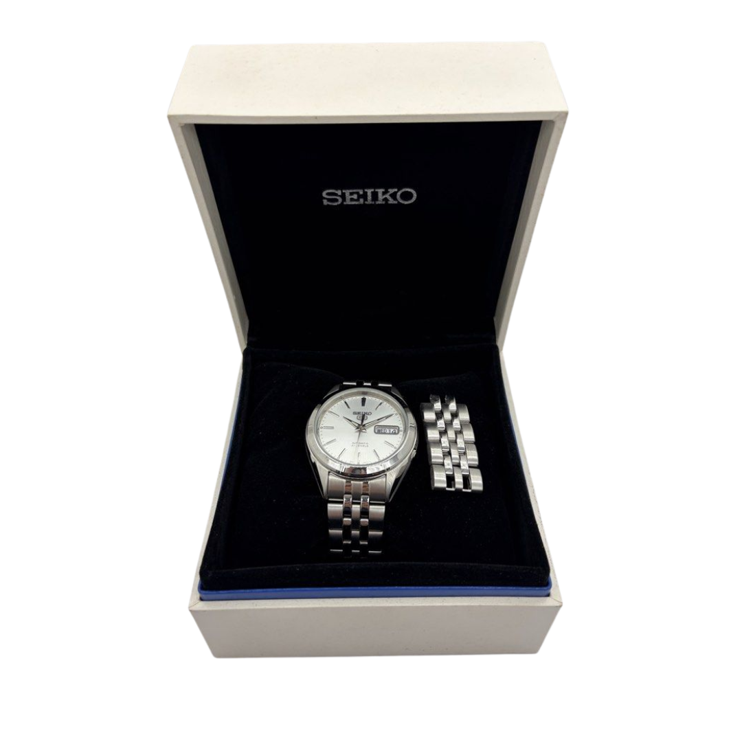Seiko 5 Sports 38mm Watch- Automatic/Silver Dial Watch/SNKL15K1