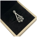 18K White Gold Black, White Diamond Pendant