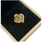 850 Yellow Gold Natural Jadeite (Type-A) & Diamond Pendant