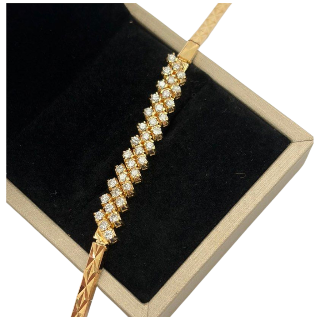 18K Yellow Gold Natural Diamond Bracelet