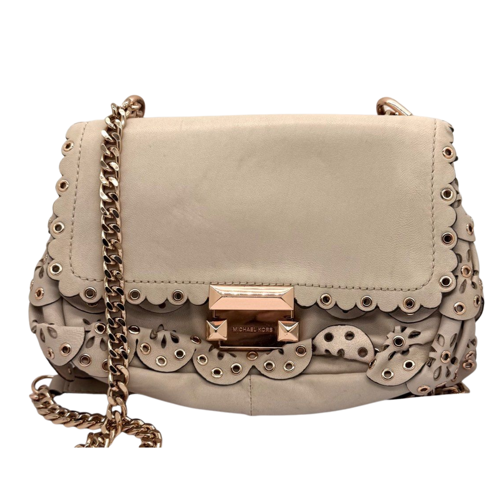 Michael Kors Brown Leather Shoulder Bag-Pink