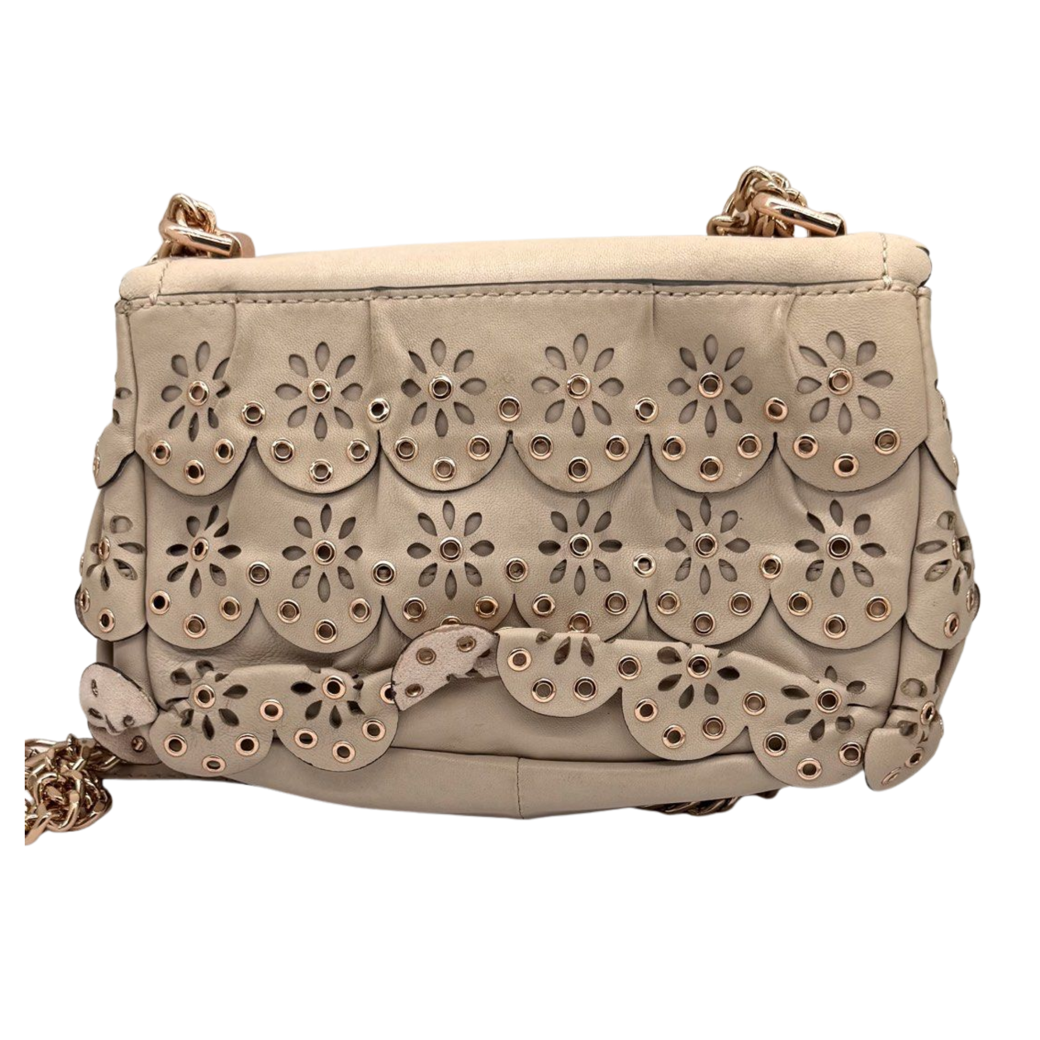 Michael Kors Brown Leather Shoulder Bag-Pink