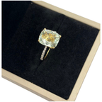 18K Yellow Gold Aquamarine & Diamond Ring