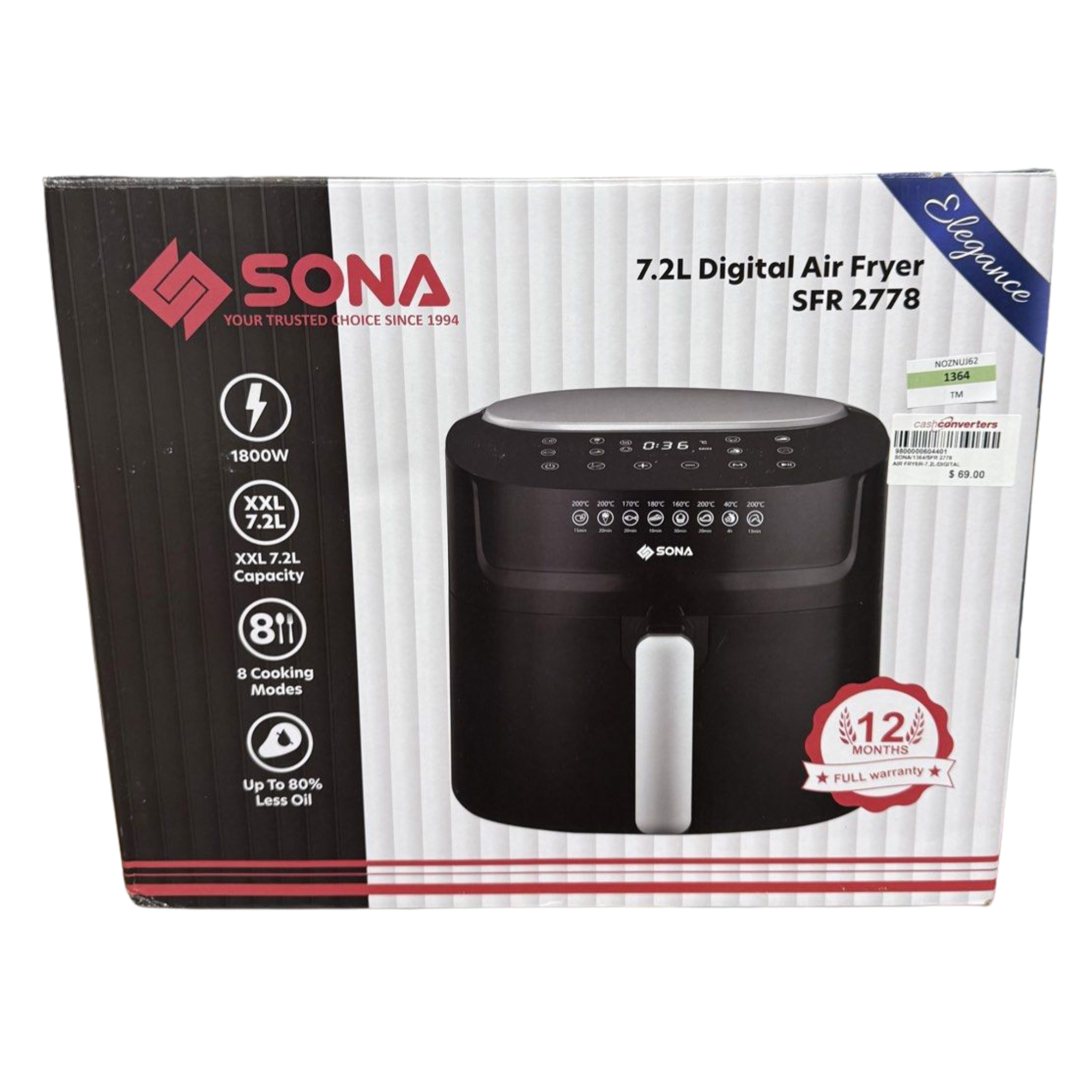 SONA 7.2L Digital Air Fryer