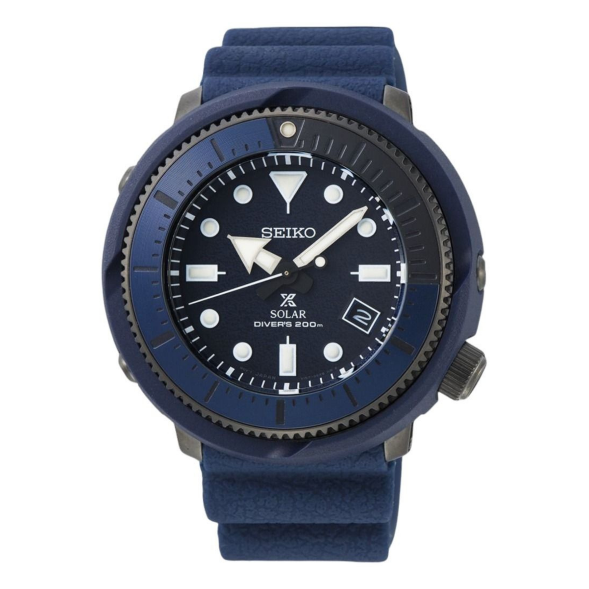 Seiko SNE559P1 Prospex Tuna Solar Divers 46.7mm Blue Dial Watch Main image
