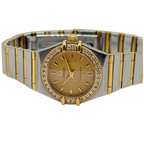 Omega Constellation 1267.10 22.5mm Half Gold Diamond Bezel Quartz Watch
