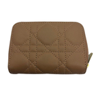Christian Dior Lambskin Dior Small Lady Dior Voyageur Coin Purse Brown