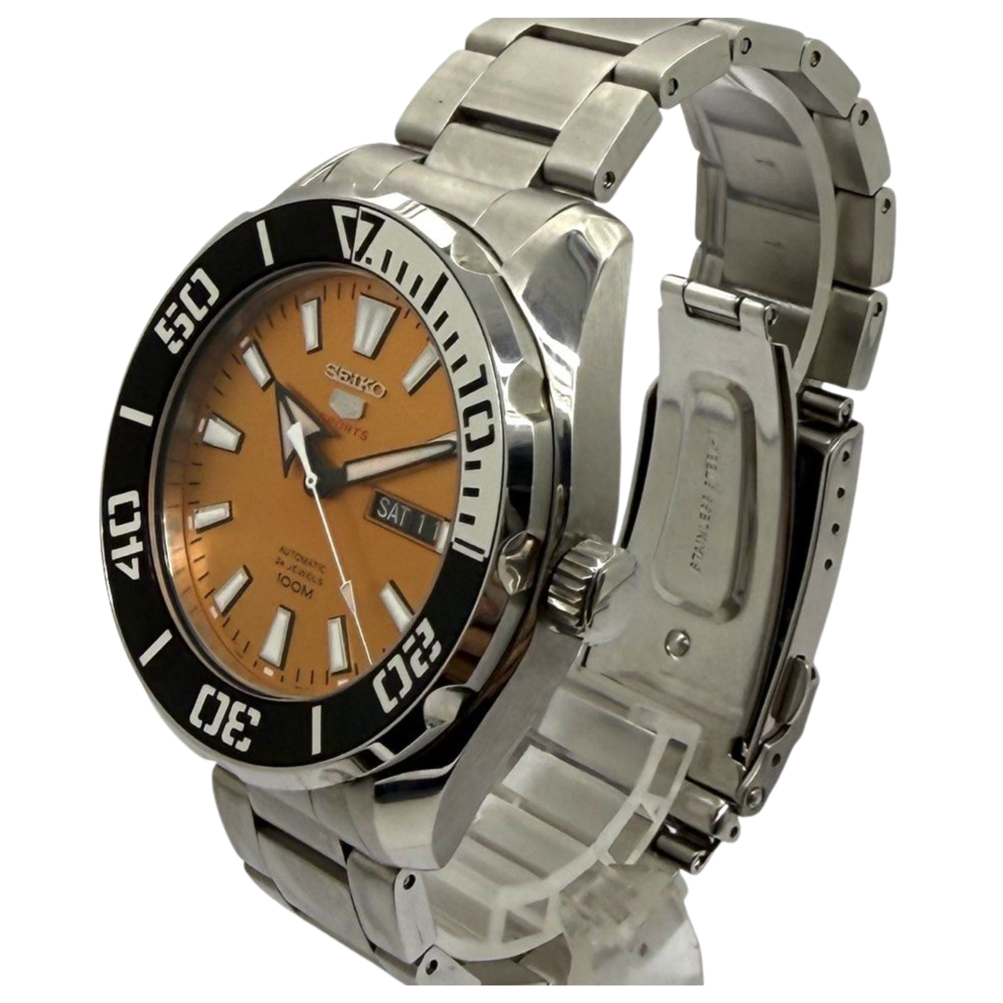 Seiko 5 Sports Automatic Watch Orange Dial Secondary image