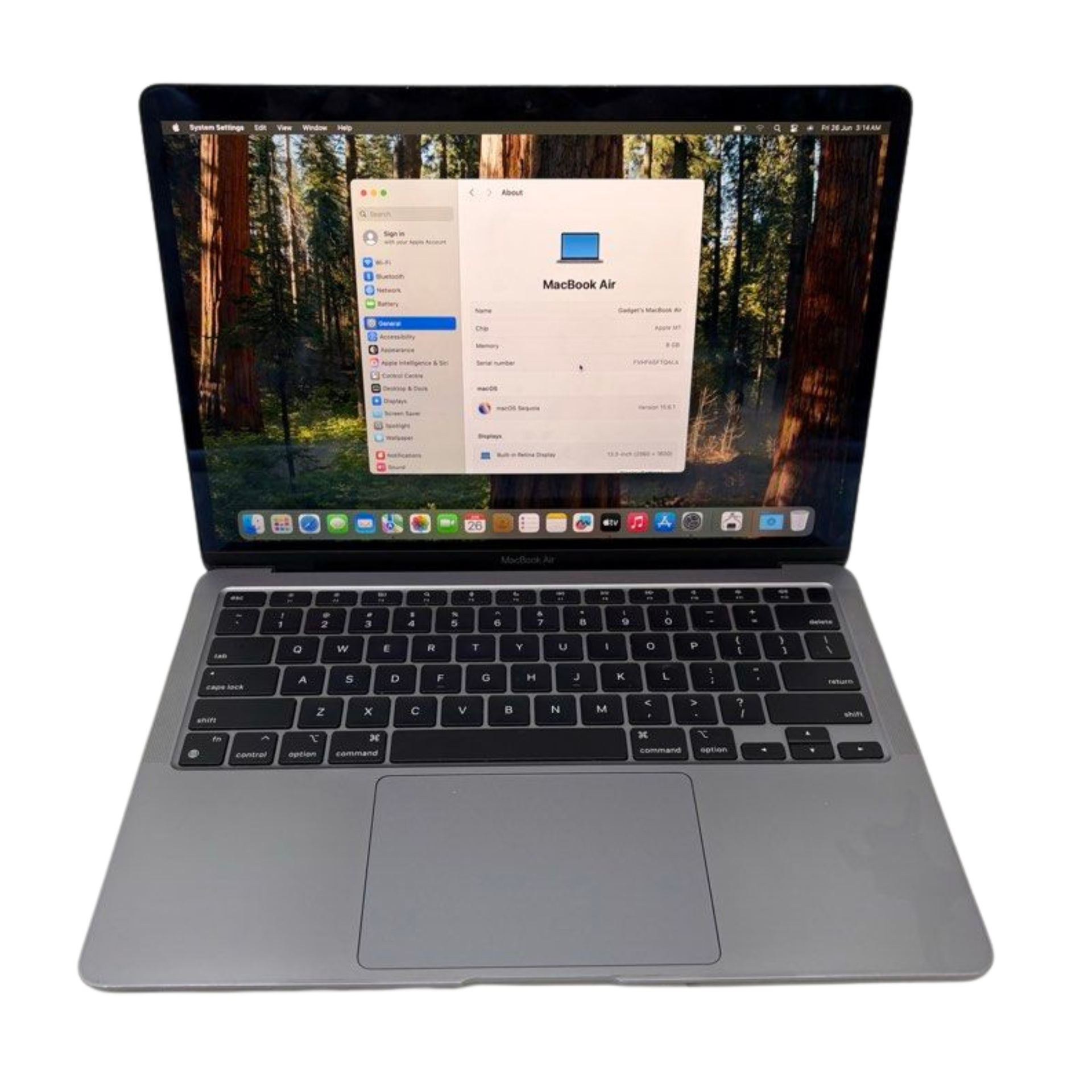 Apple MacBook Air 13インチ M1 256GB SSD Apple MacBook Air 13 inch M1, 8GB Ram, 256GB SSD, No Charger