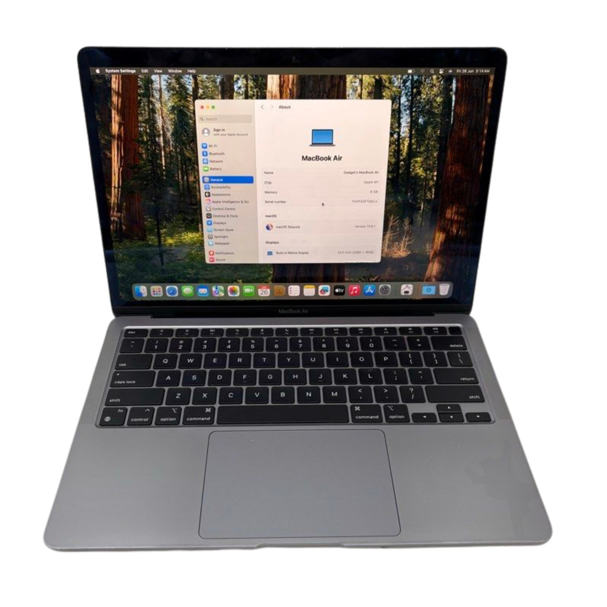 Apple MacBook Air 13 inch M1, 8GB Ram, 256GB SSD, No Charger