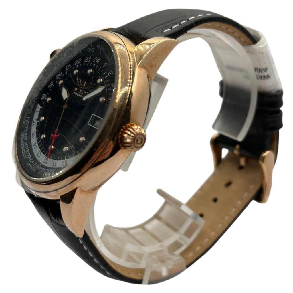 Aviator Men's 44mm Quartz Black Dial Watch