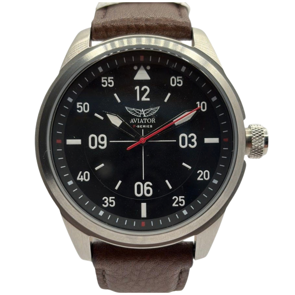 Aviator F-Series 44mm Quartz Black Dial Watch
