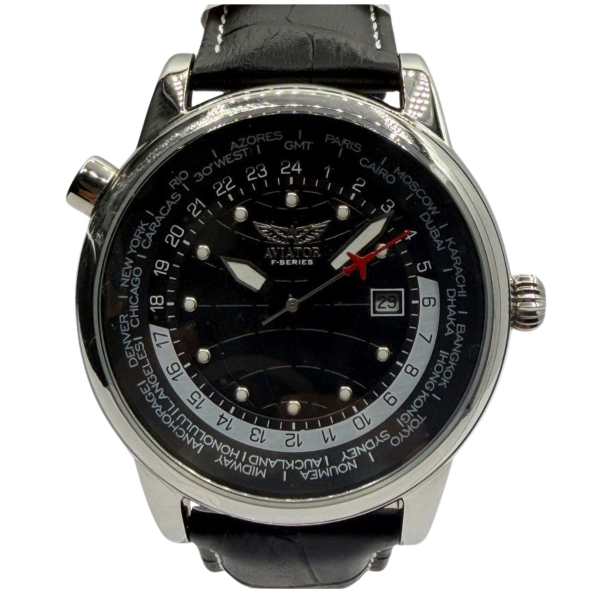 Aviator F-Series 44mm Quartz Black Dial Watch