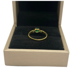 750 Yellow Gold Natural Emerald & Diamond Ladies Ring