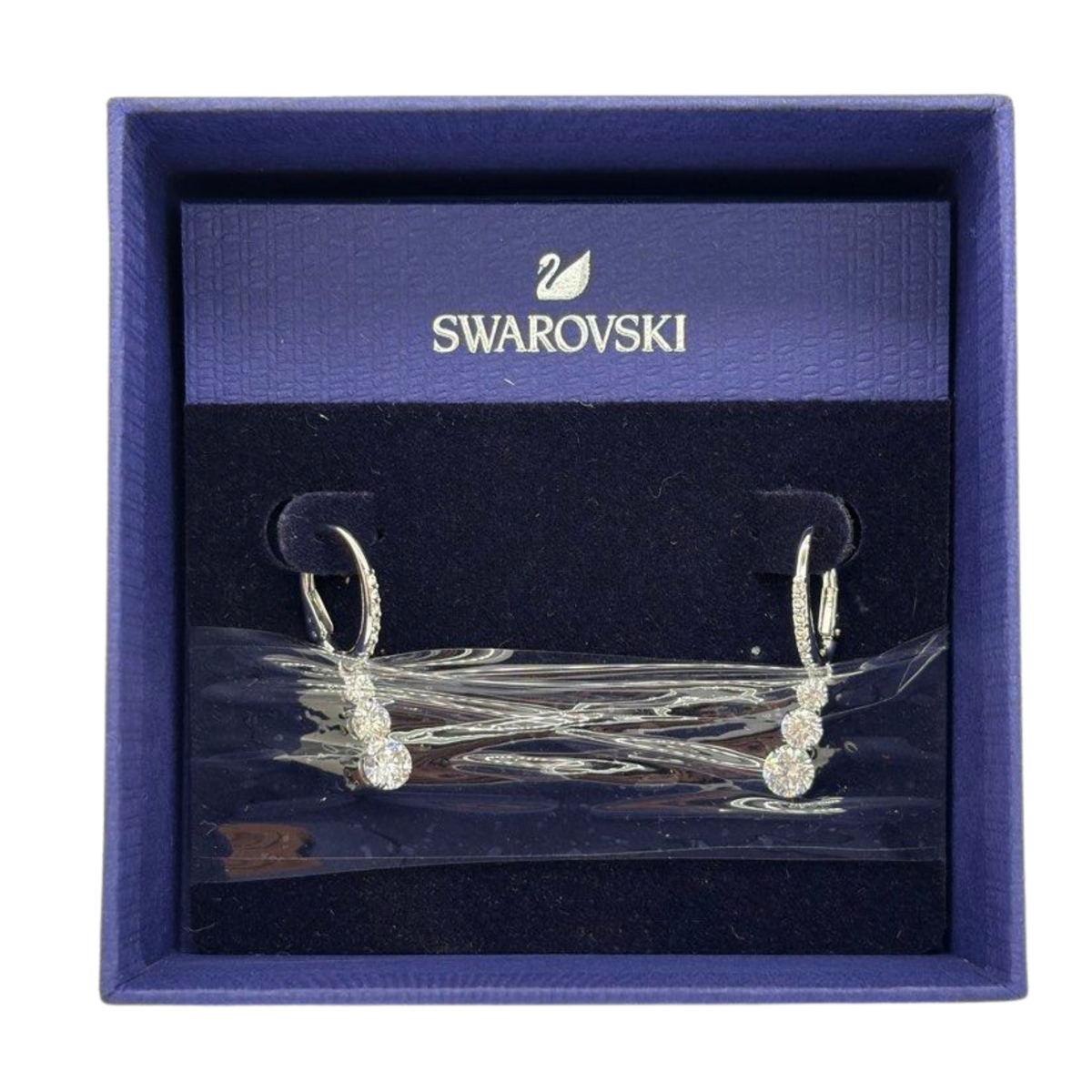 Swarovski Stilla Attract hoop earrings Round cut, White, Rhodium plated