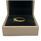 750 Yellow Gold Natural Emerald & Diamond Ladies Ring