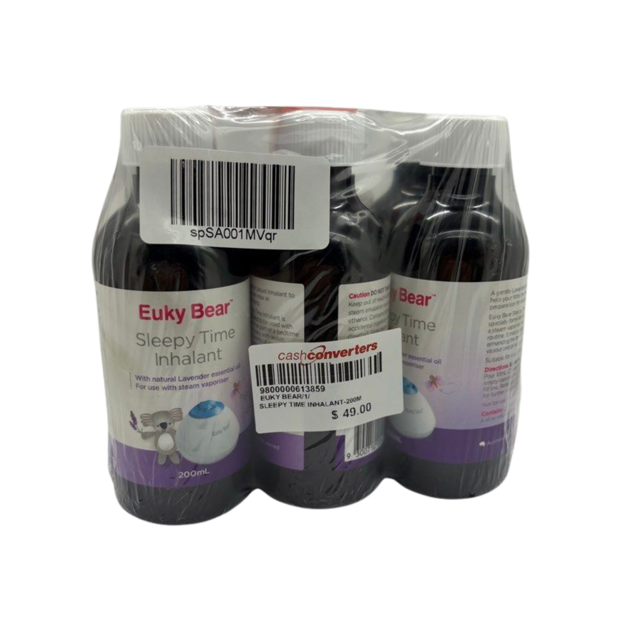 Euky Bear Sleepy Time Inhalant 200mL (Pack of 6) – Lavender Based Inhalant for Steam Vaporiser