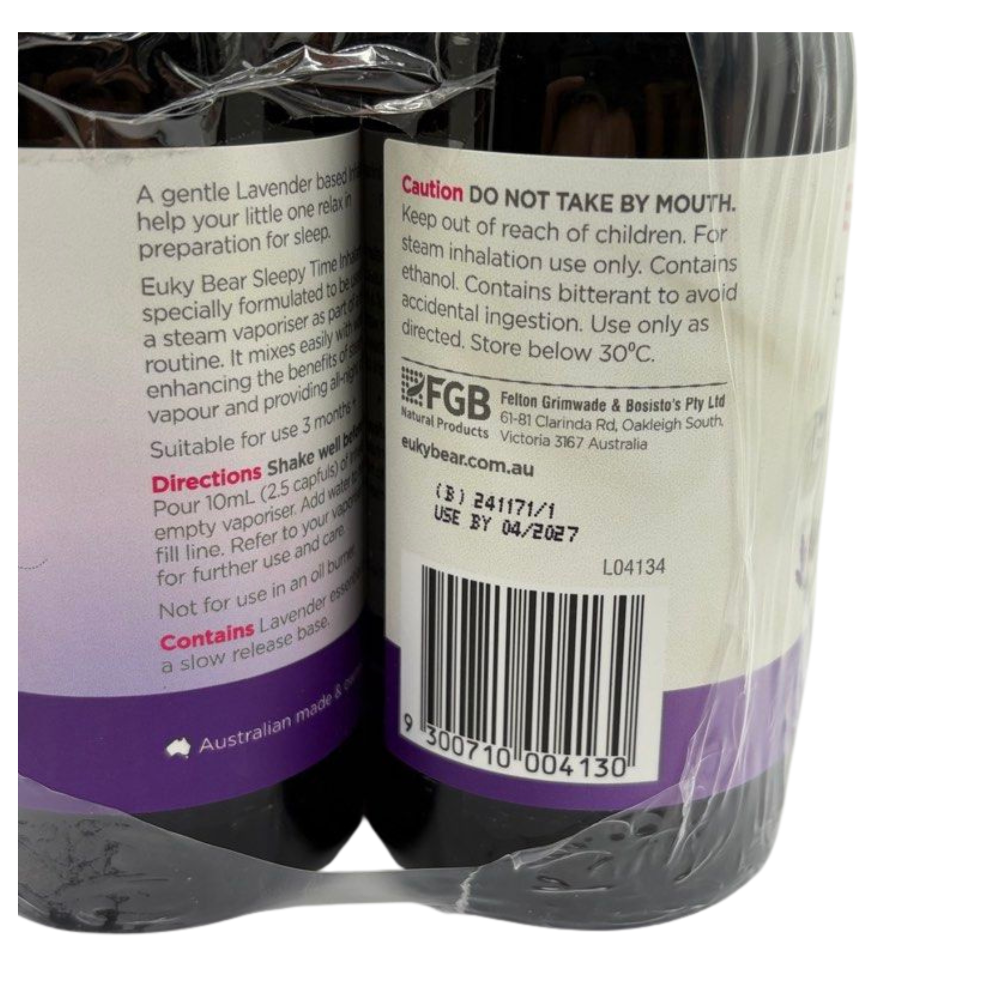 Euky Bear Sleepy Time Inhalant 200mL (Pack of 6) – Lavender Based Inhalant for Steam Vaporiser
