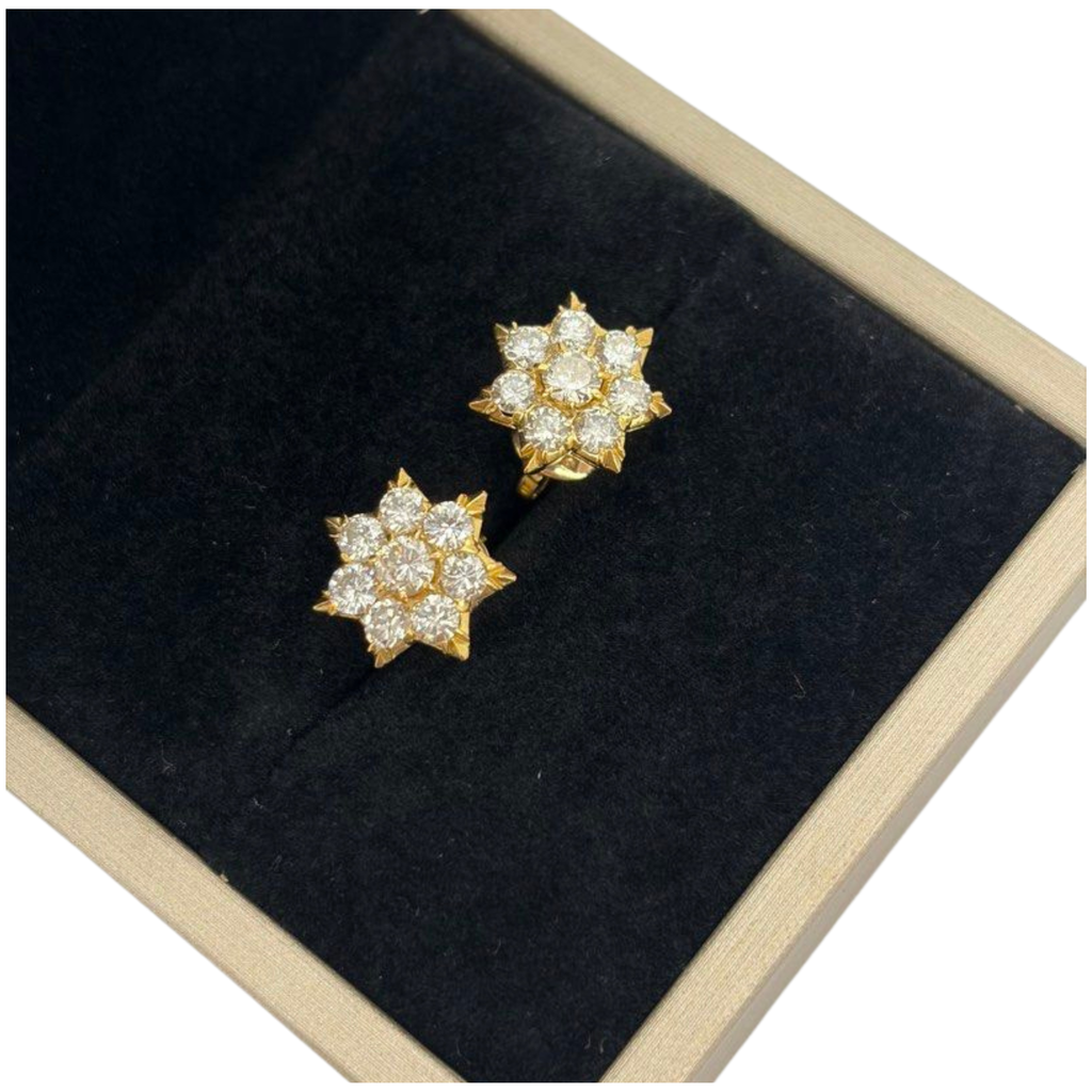 20K Yellow Gold Natural Diamond Earring