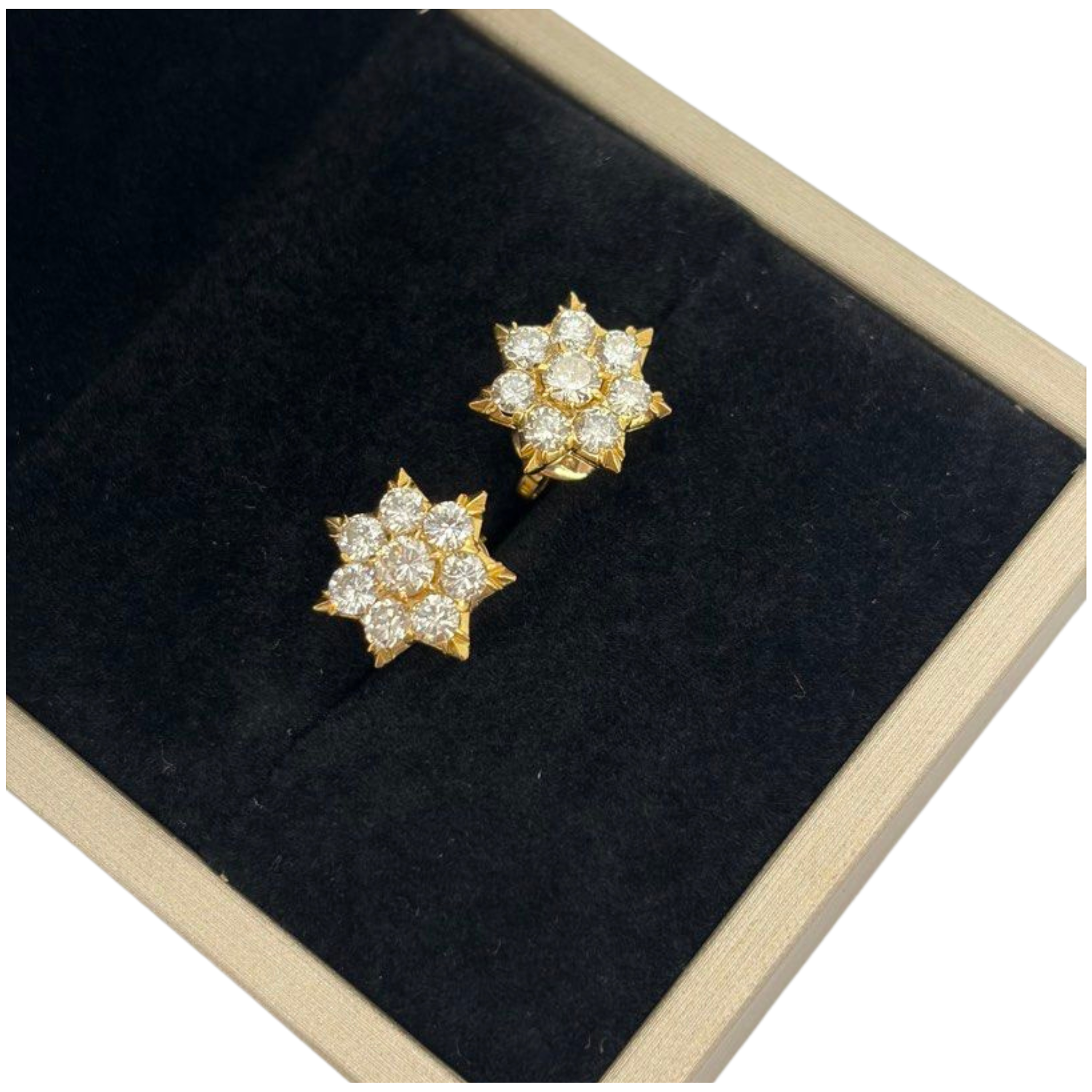 20K Yellow Gold Natural Diamond Earring