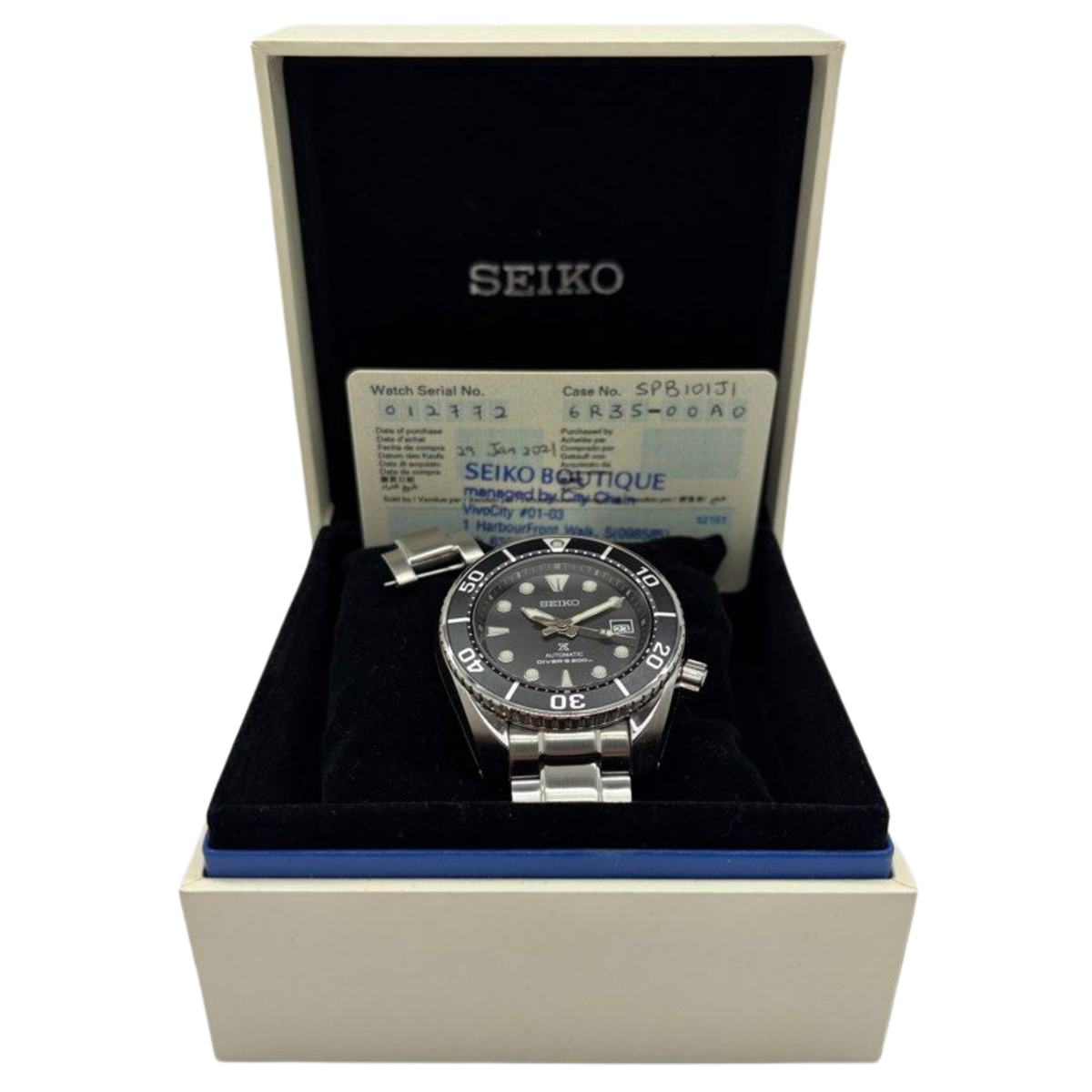 Seiko Prospex SPB101J1 Black Sumo 45mm Automatic Black Dial Watch