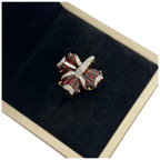 750 Yellow Gold Garnet & Diamond Ladies Ring