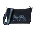 Coach Clara Shoulder Bag With Horse And Carriage - Navy/Blue