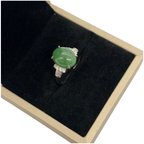 PT900 Natural Jadeite (Type-A) & Diamond Ladies Ring