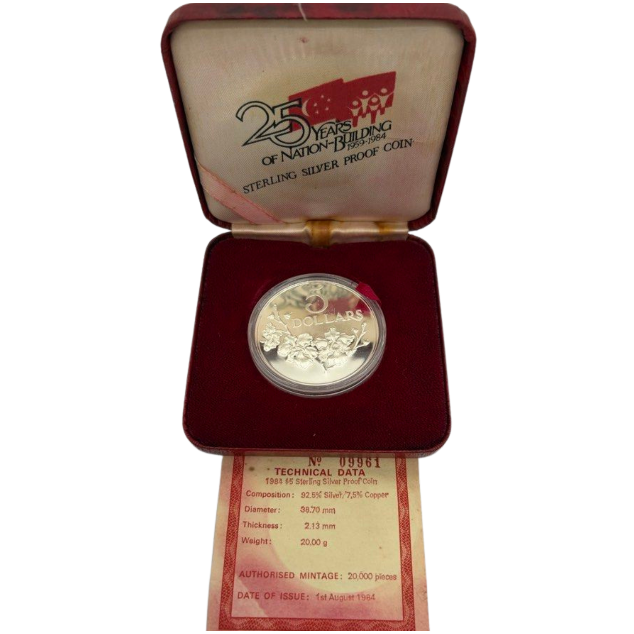 Singapore Mint 25 Years 925 Silver $5 Coin