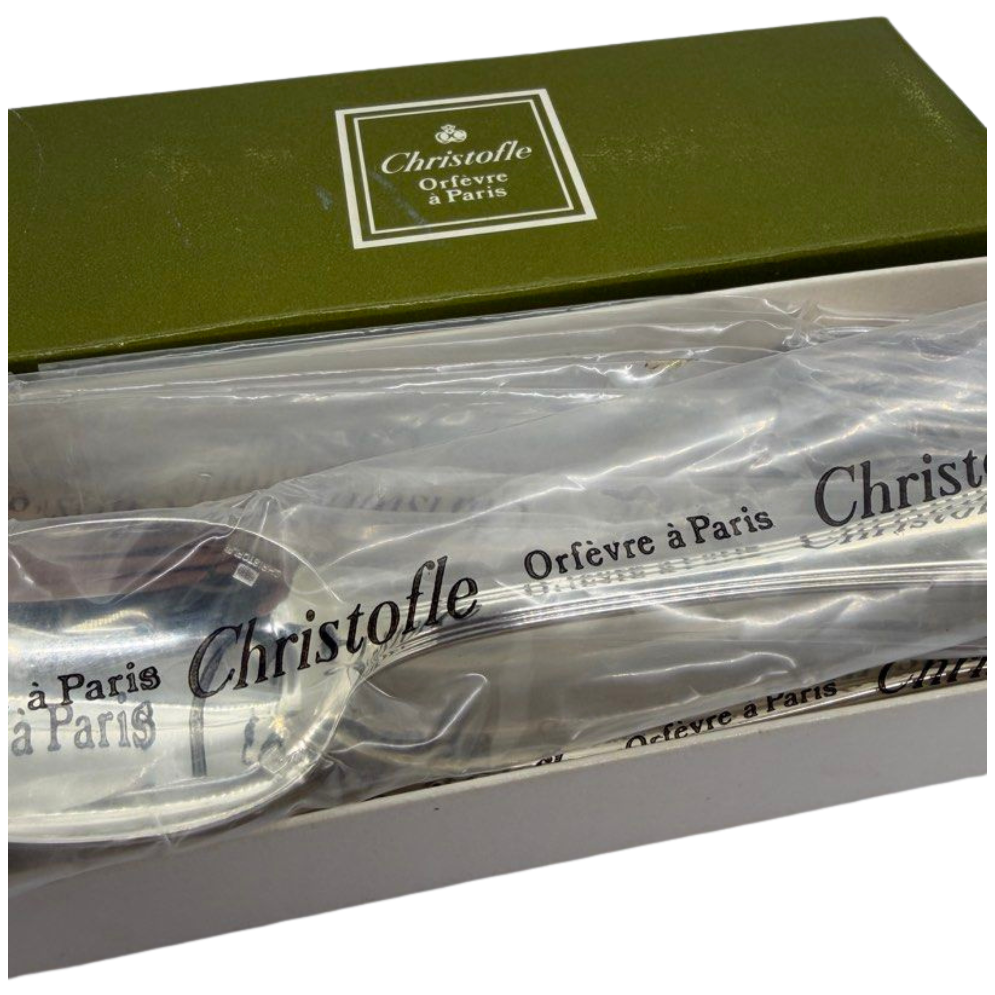 Vintage Christofle Ovferve a Paris Silver Plated Feeder Spoon 12 Pieces Main image