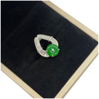 18K White Gold Natural Jadeite(Type-A) & Diamond Pendant