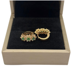 18K Rose Gold Natural Emerald & Diamond Earring