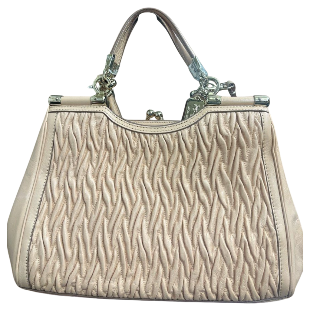 Coach Madison Gathered Twist Leather Carrie Satchel Bag