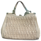 Coach Madison Gathered Twist Leather Carrie Satchel Bag