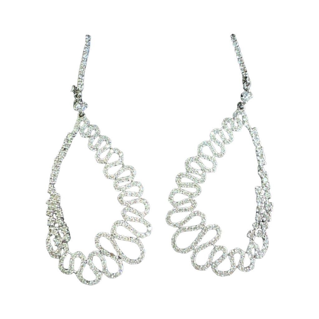 18K White Gold Natural Diamond Earring
