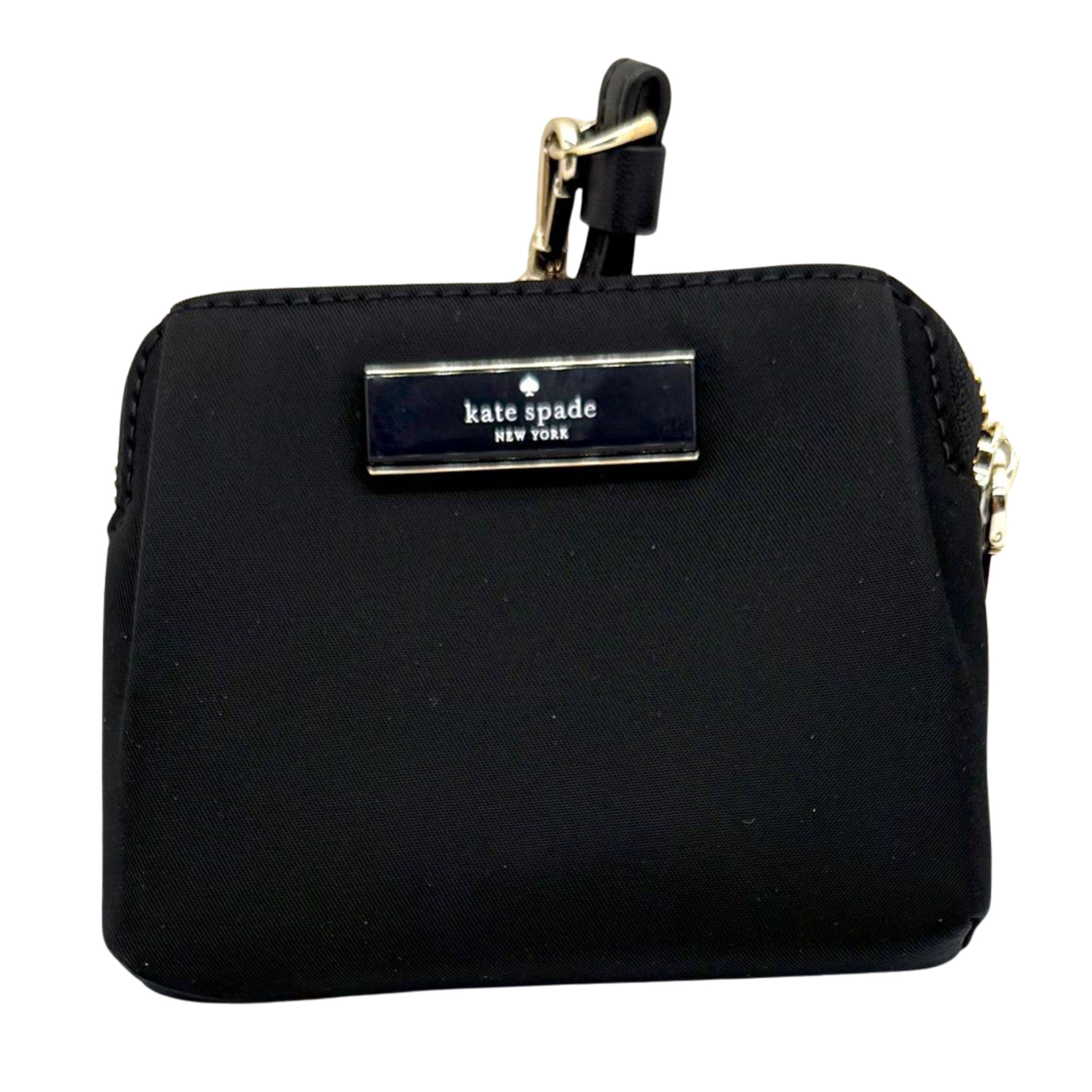 Kate Spade Cafter Nylon Card Case Lanyard- Black